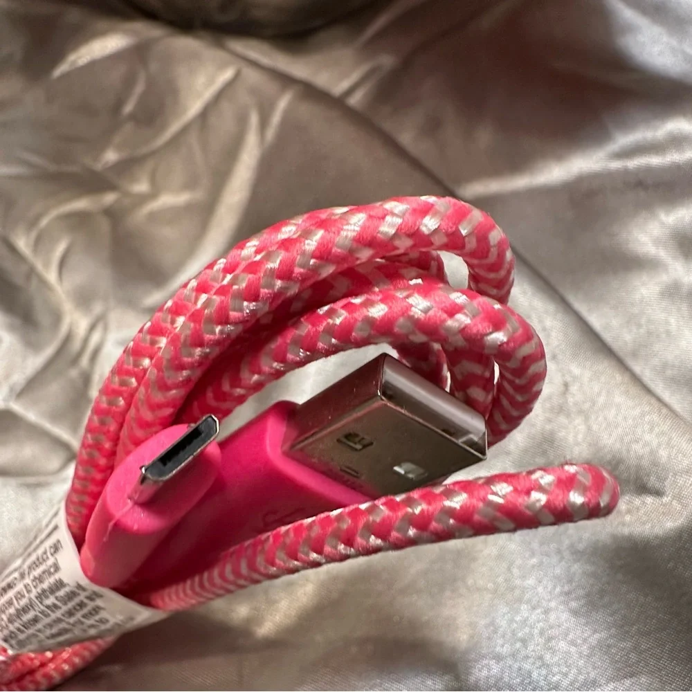 🌹 New WIRELESS GEAR MICRO USB DEVICES 6FT Braided Pink USB Charging Cable